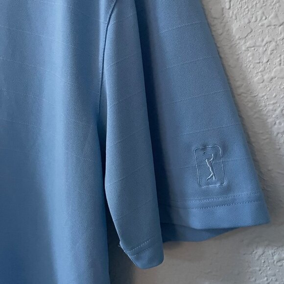 PGA Tour Light Blue Polo Shirt Men's Size Large XL Preppy Classic Moisture Wick - Picture 3 of 8